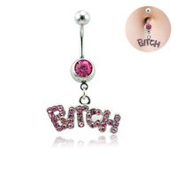 Fashion Letter Alloy Diamond Belly Ring main image 3
