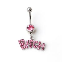 Fashion Letter Alloy Diamond Belly Ring main image 4