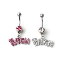 Fashion Letter Alloy Diamond Belly Ring main image 6