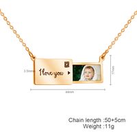 Creative Pull-out Photo Envelope Fashion Stainless Steel Letter Clavicle Chain main image 2