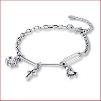 Épissage Rétro Ours Étoile Femelle Rétro Croix Bracelet Cuivre Religieux sku image 1