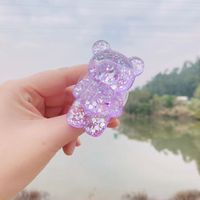 Colorful Glitter Bear Mobile Phone Creative Airbag Folding Support Bracket sku image 1