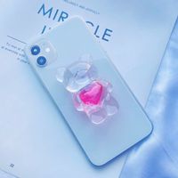 Cuteheart-shaped Bear Airbag Drop Glue Telescopic Folding Desktop Bracket sku image 2