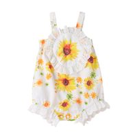Cute Children's Clothing Rompers Chrysanthemum Print Jumpsuit sku image 1