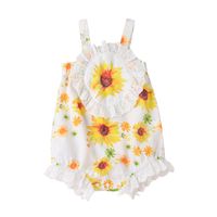 Cute Children's Clothing Rompers Chrysanthemum Print Jumpsuit sku image 2