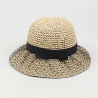 Fashion Straw Hat Lace Hat Simple Foldable Sun Hat sku image 1