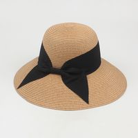 Fashion Simple Bow Big Brim Sun Hat Simple Straw Hat sku image 1