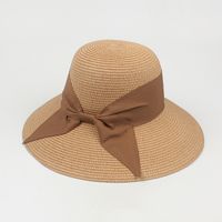 Fashion Simple Bow Big Brim Sun Hat Simple Straw Hat sku image 2