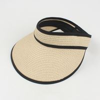 Sombrero De Paja Con La Letra K Bordada Con Protección Solar Plegable A La Moda sku image 1
