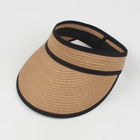Sombrero De Paja Con La Letra K Bordada Con Protección Solar Plegable A La Moda sku image 2