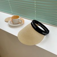 Sombrero De Paja De Protección Solar De Moda Sombrero De Sol De Letra Simple sku image 5