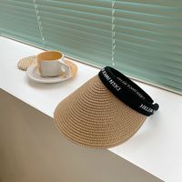 Sombrero De Paja De Protección Solar De Moda Sombrero De Sol De Letra Simple sku image 6