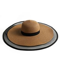 Fashion Hat Sunshade Big Brim Straw Hat Simple Beach Hat sku image 1