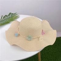 Fashiongarland Straw Hat Sunshade Beach Hat Lace Flower Hat sku image 1