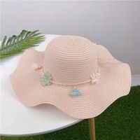 Fashiongarland Straw Hat Sunshade Beach Hat Lace Flower Hat sku image 3