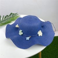 Fashiongarland Straw Hat Sunshade Beach Hat Lace Flower Hat sku image 4