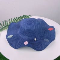 Fashion Pearl Bow Straw Hat Summer Travel Beach Hat sku image 1