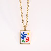 201 Stainless Steel 304 Stainless Steel Gold Plated Fashion Plating Geometric Necklace sku image 1