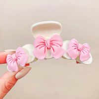 Korean Style Peach Flower Bow Heart Hair Clip Shark Clip Hair Accessories sku image 1