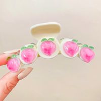 Korean Style Peach Flower Bow Heart Hair Clip Shark Clip Hair Accessories sku image 4