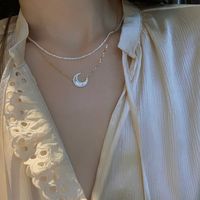 Fritillaria Moon White Simple Gypsophila Crescent Clavicle Alloy Chain sku image 5