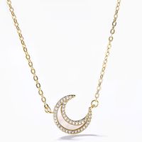 Fritillaria Moon White Simple Gypsophila Crescent Clavicle Alloy Chain sku image 1