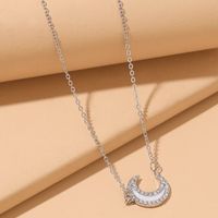 Fritillaria Moon White Simple Gypsophila Crescent Clavicle Alloy Chain sku image 2