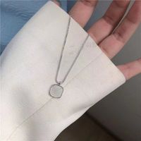 Square Shell Ladies Simple White Fashion Pendant Alloy Clavicle Chain sku image 2