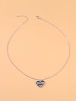Black Heart-shaped Letter Pendant Ladies Couple Alloy Necklaces sku image 1