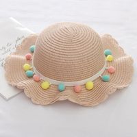 Summer Korean Children's Sunscreen Sun Hat Straw Hat Messenger Bag sku image 1