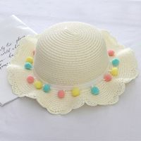 Summer Korean Children's Sunscreen Sun Hat Straw Hat Messenger Bag sku image 2