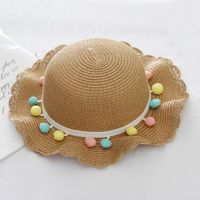 Summer Korean Children's Sunscreen Sun Hat Straw Hat Messenger Bag sku image 3