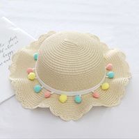 Summer Korean Children's Sunscreen Sun Hat Straw Hat Messenger Bag sku image 4
