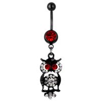 New Piercing Jewelry Black Owl Diamond Belly Button Ring Belly Button Nail sku image 2