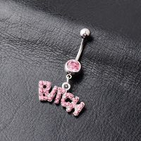 Fashion Letter Alloy Diamond Belly Ring sku image 2