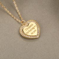 S925 Sterling Silver Heart-shaped Necklace Zircon Mother's Day sku image 2