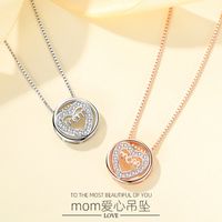 S925 Sterling Silver Heart-shaped Necklace Fashion Mother's Day sku image 1