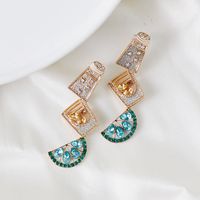 Fashion Geometric Diamond Metal Artificial Gemstones Earrings main image 4