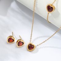 201 Stainless Steel 18K Gold Plated Simple Style Heart main image 2