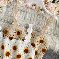 2022 New Retro Embroidered Hollow High Waist Short Knitted Camisole main image 7