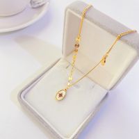 Fashion Titanium Steel Necklace Plated 18k Gold Simple Clavicle Chain main image 1