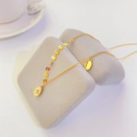 Collar De Acero De Titanio De Moda Chapado En Oro De 18k Cadena De Clavícula Simple main image 3