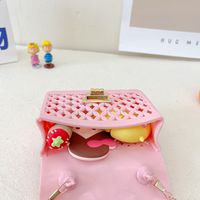 Fashion Solid Color Hollowed Children's Jelly Messenger Bag 12*9*5cm main image 4