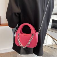 Fashion Solid Color Metai Chain Small Shoulder Messenger Bag 20*12*8cm main image 5