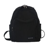 Simple College Style Solid Color Canvas Backpack Wholesale 30*11*34cm main image 2