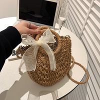 Simple Braided Style Lace Bows Small Messenger Bag 24*19*7cm main image 4