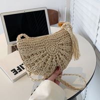 Summer Straw Female New Woven Bucket Shoulder Messenger Bag25*20*2cm main image 4