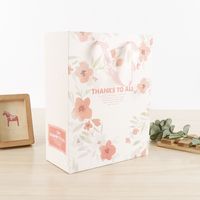 Bolsa De Regalo Rosa Con Flores De Colores Coreanas Bolsa De Papel Para La Compra De Ropa Bolsa De Embalaje Para Regalo Impresa main image 3