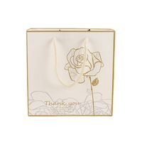 Gold Flower Gold Edge Printing Card Kraft Paper Bag Gift Clothing Packaging Bag main image 2