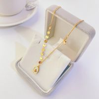 Fashion Titanium Steel Necklace Plated 18k Gold Simple Clavicle Chain sku image 1